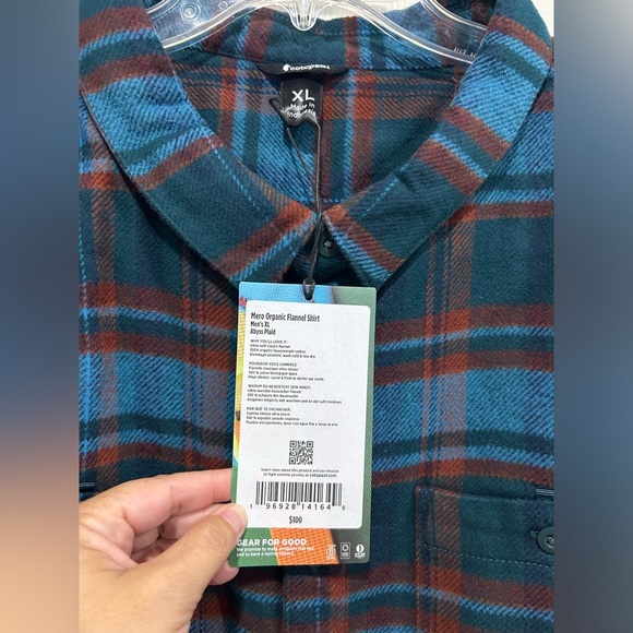 Cotopaxi Men's XL Mero Organic Flannel Shirt Blue Abyss Plaid NWT Heavyweight - Picture 13 of 13